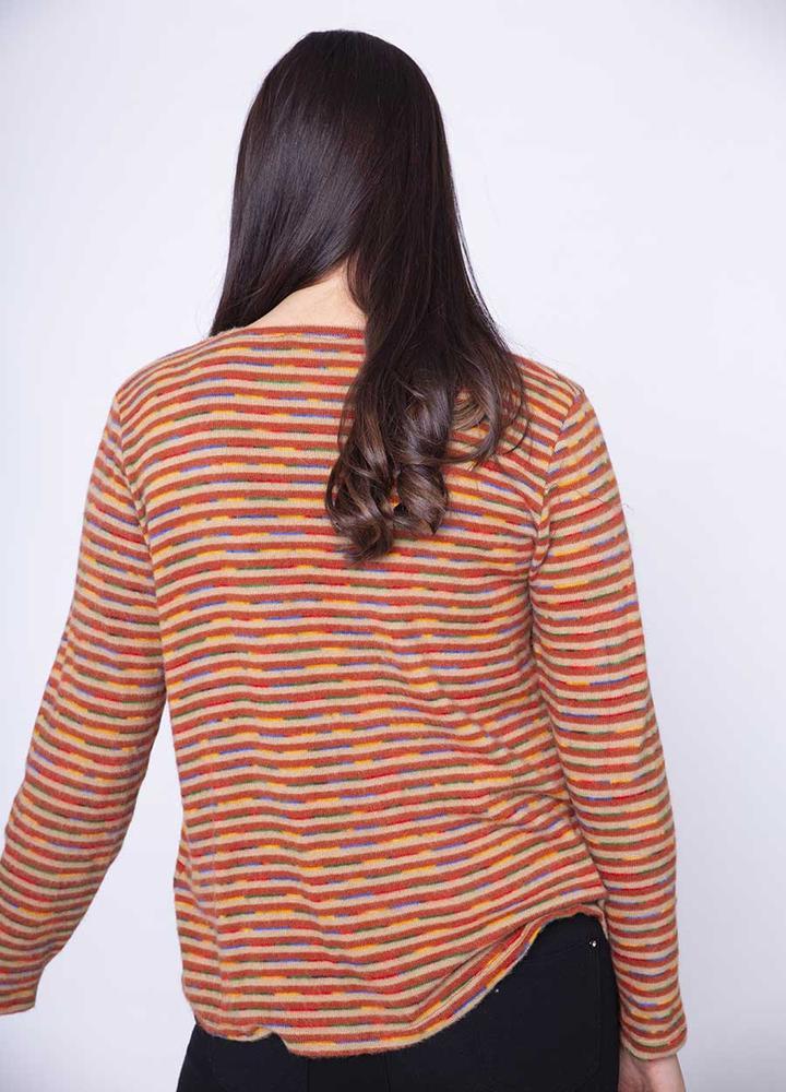 2 Pocket Stripe Top in Rust