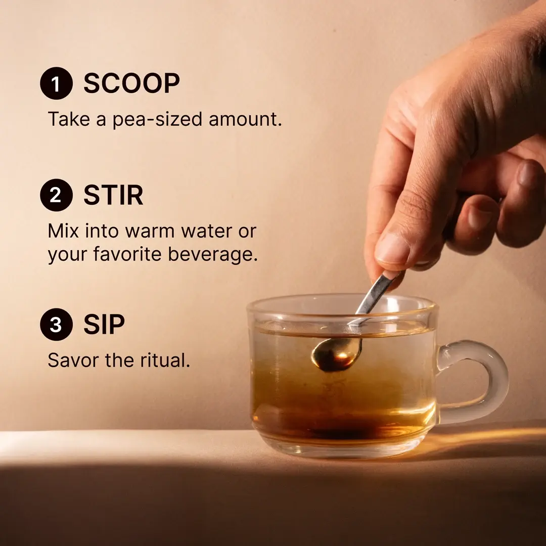 Scoop, stir, sip – how to take Herbius Shilajit