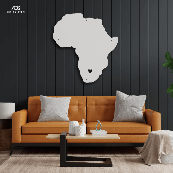 Africa-map-steel-art
