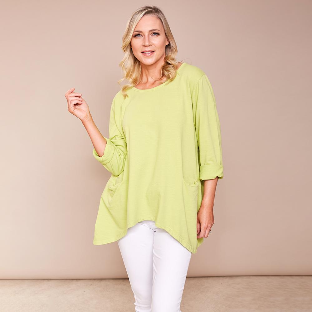 Vicky 2 Pocket Top (Apple Green)