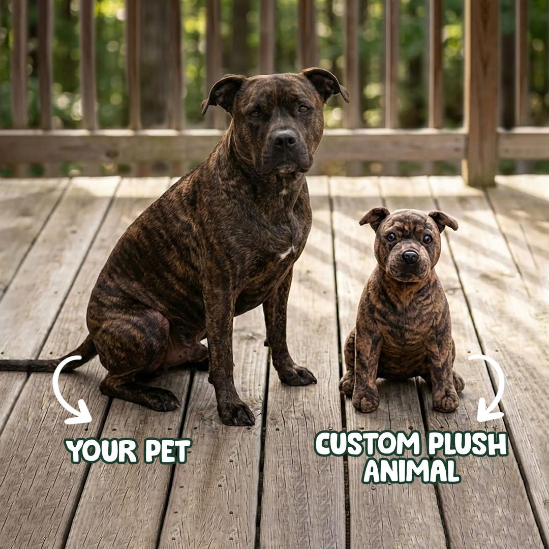 custom stuffed animals on the porch