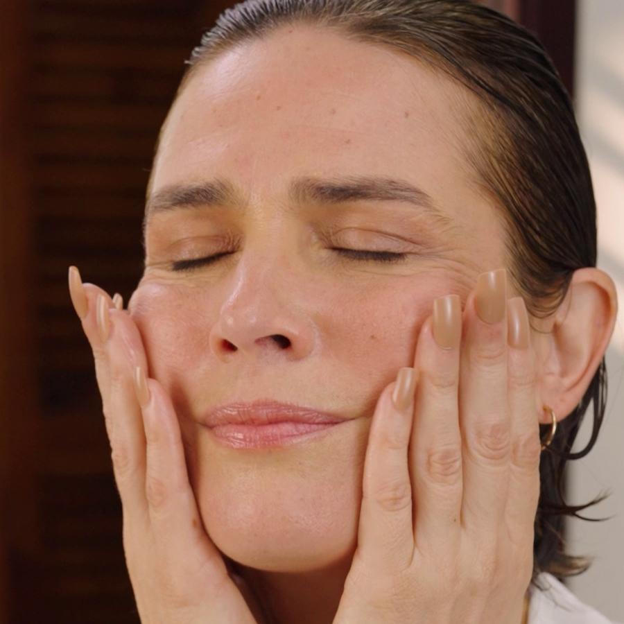 taking serum in hands