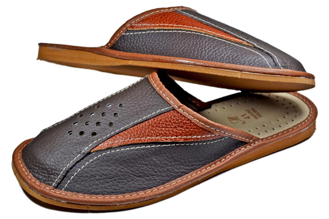 Nick - Mens bedroom leather slippers - Reindeer Leather