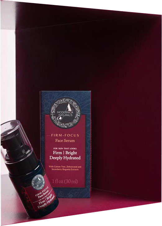 image of Firm-Focus Face Serum bottle and with its packaging