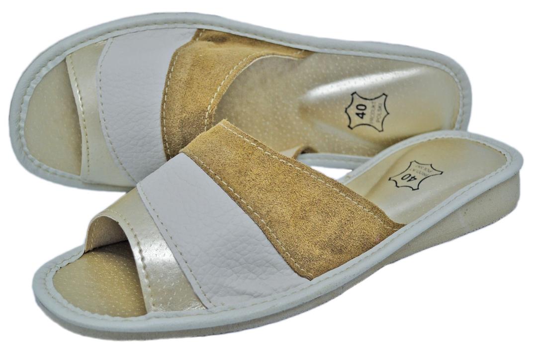 Ivory - Women summer slippers - Reindeer leather