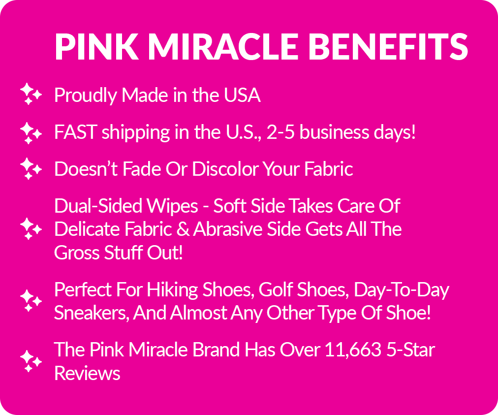 Pink Miracle Quick Clean Shoe Cleaner Wipes (12 Pack) for Fast Sneaker  Cleaning on the Go! - Yahoo Shopping