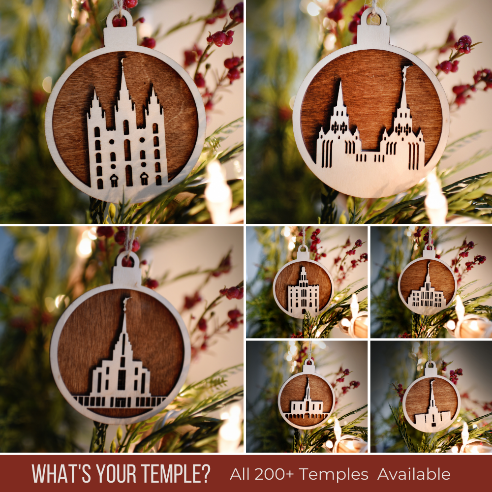 Wooden Temple Christmas Ornaments | Choose Any Temple