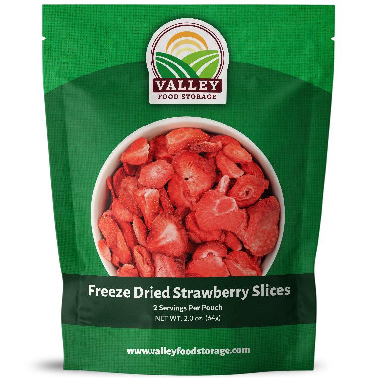 Freeze Dried Strawberry Slices - Single Bag - Valley Food Storage