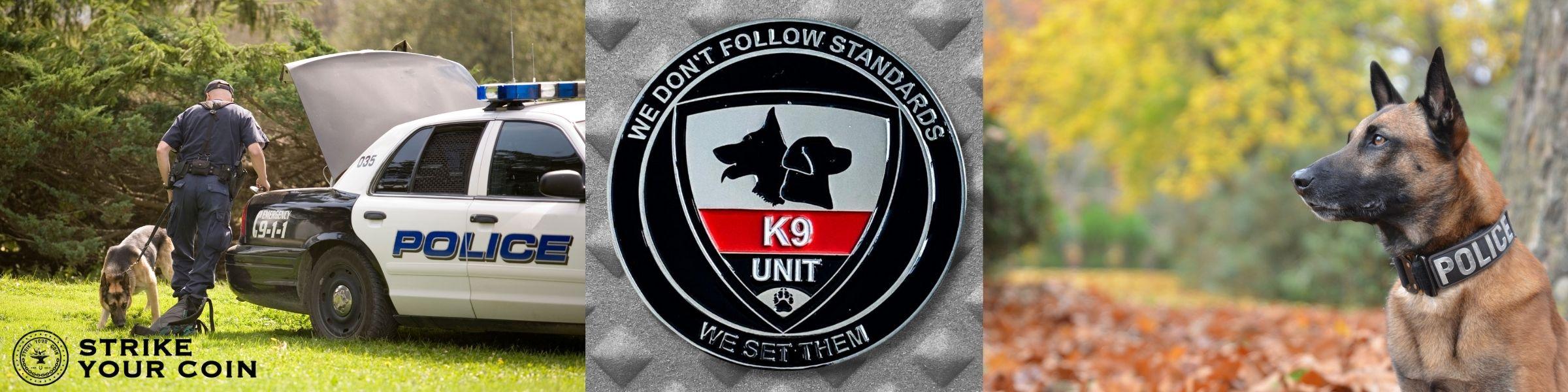 K9 Unit Police Dog Coin Banner