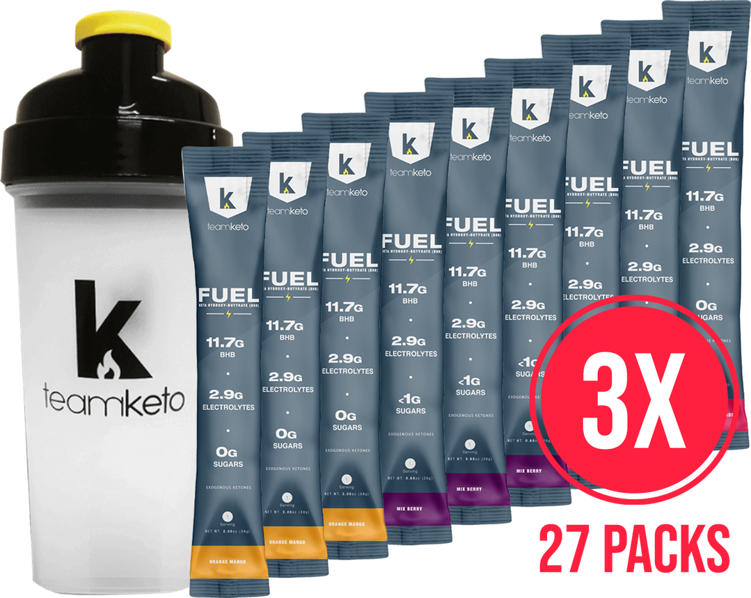 Fuel Ketone Travel Packs (27-Servings) + Shaker