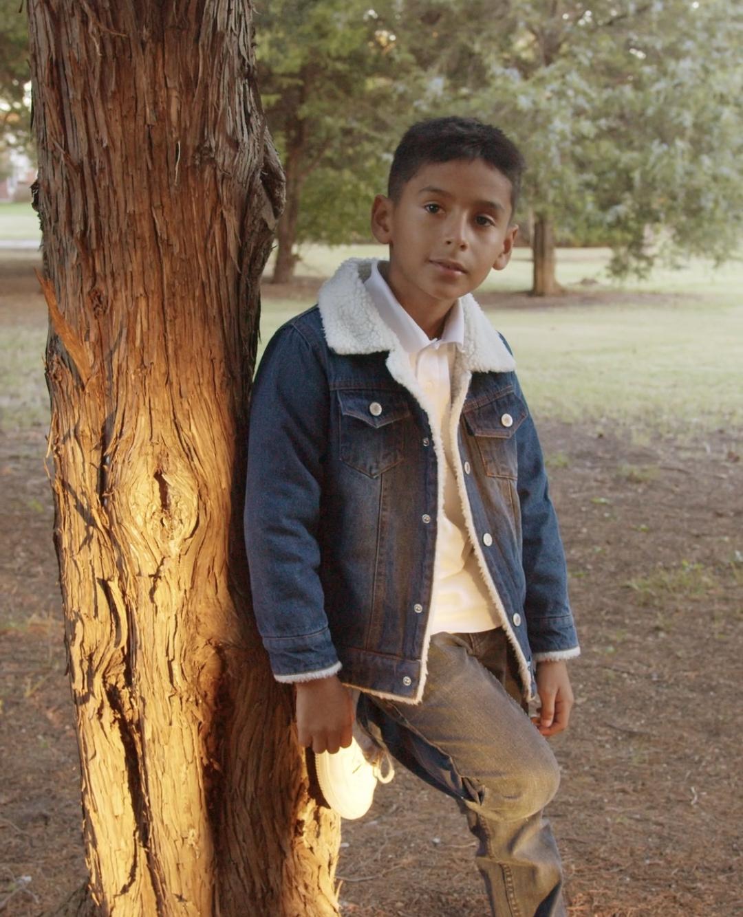 Boys denim jacket with fleece lining