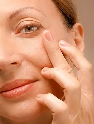 woman face showing brightness