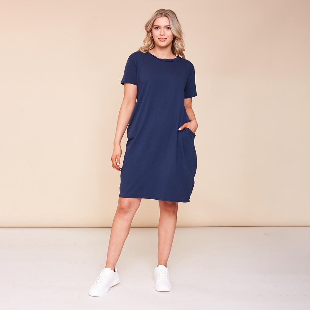 Kinsley T-Shirt Dress(Navy)