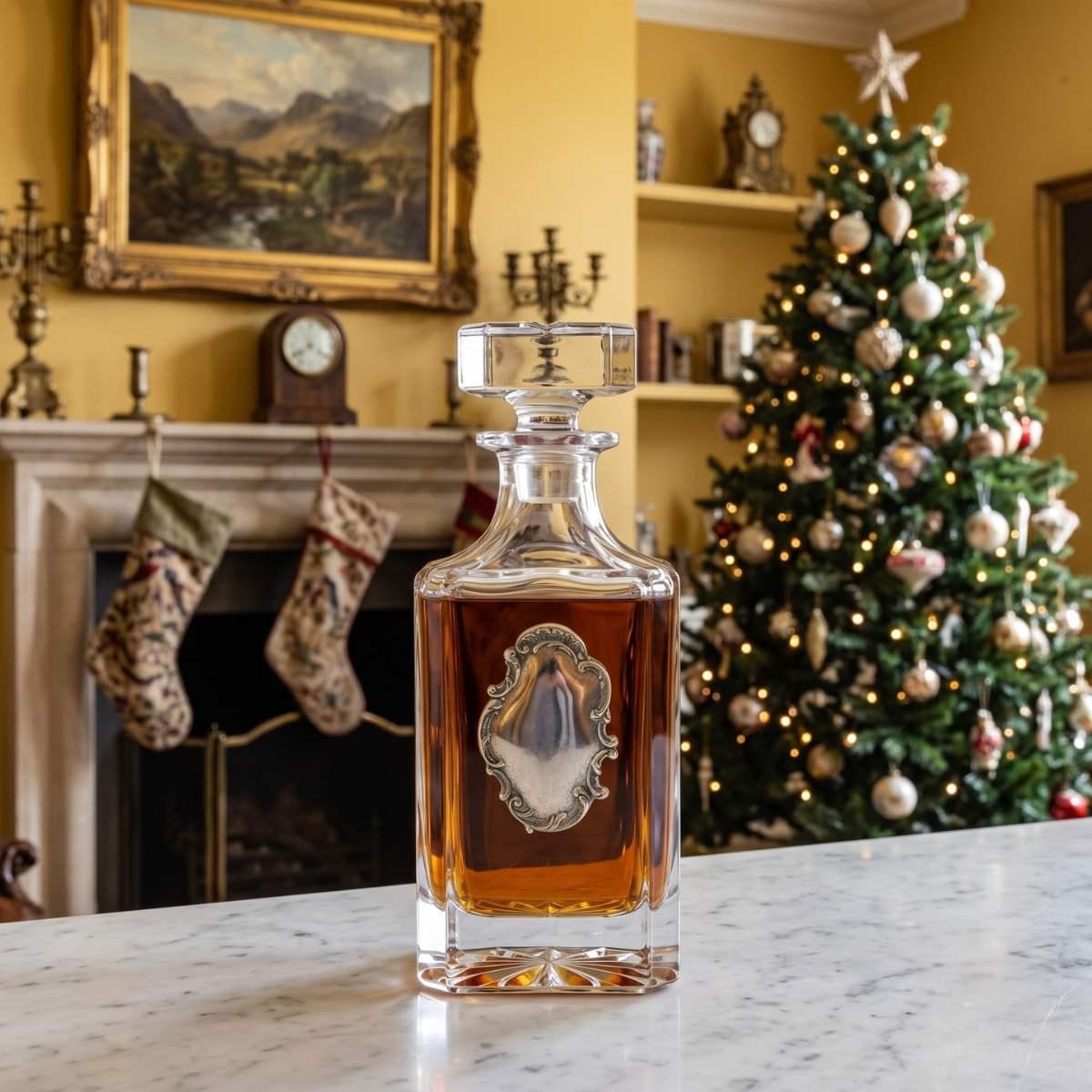 Decanter with Silver Medallion Great Christmas Gift