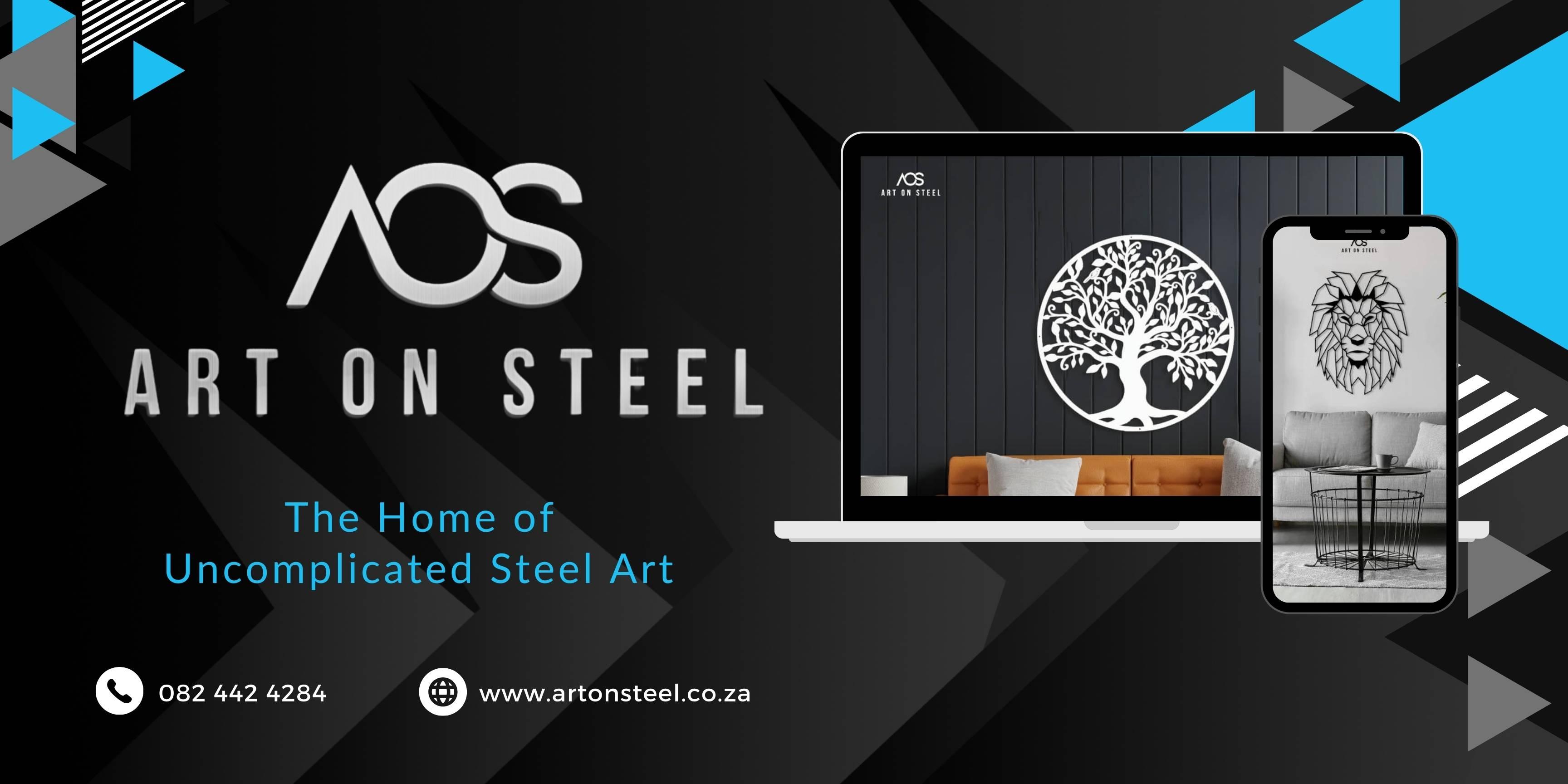 Art on Steel Banner With Tree of of life