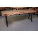 Live Edge Sycamore Wood Desk with Steel Base