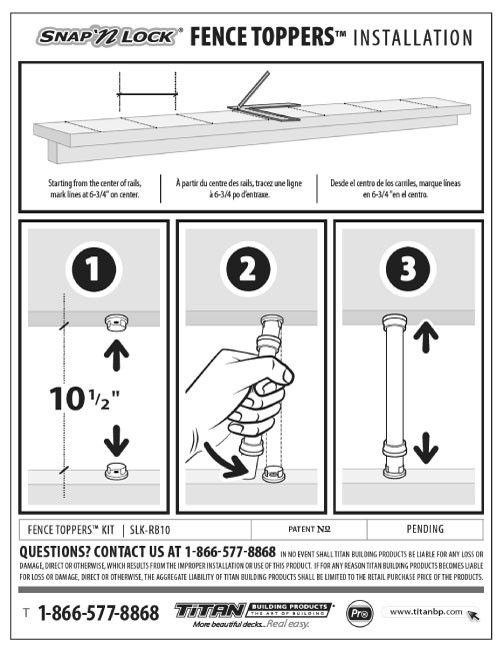 Snap'n Lock Fence Topper Instructions
