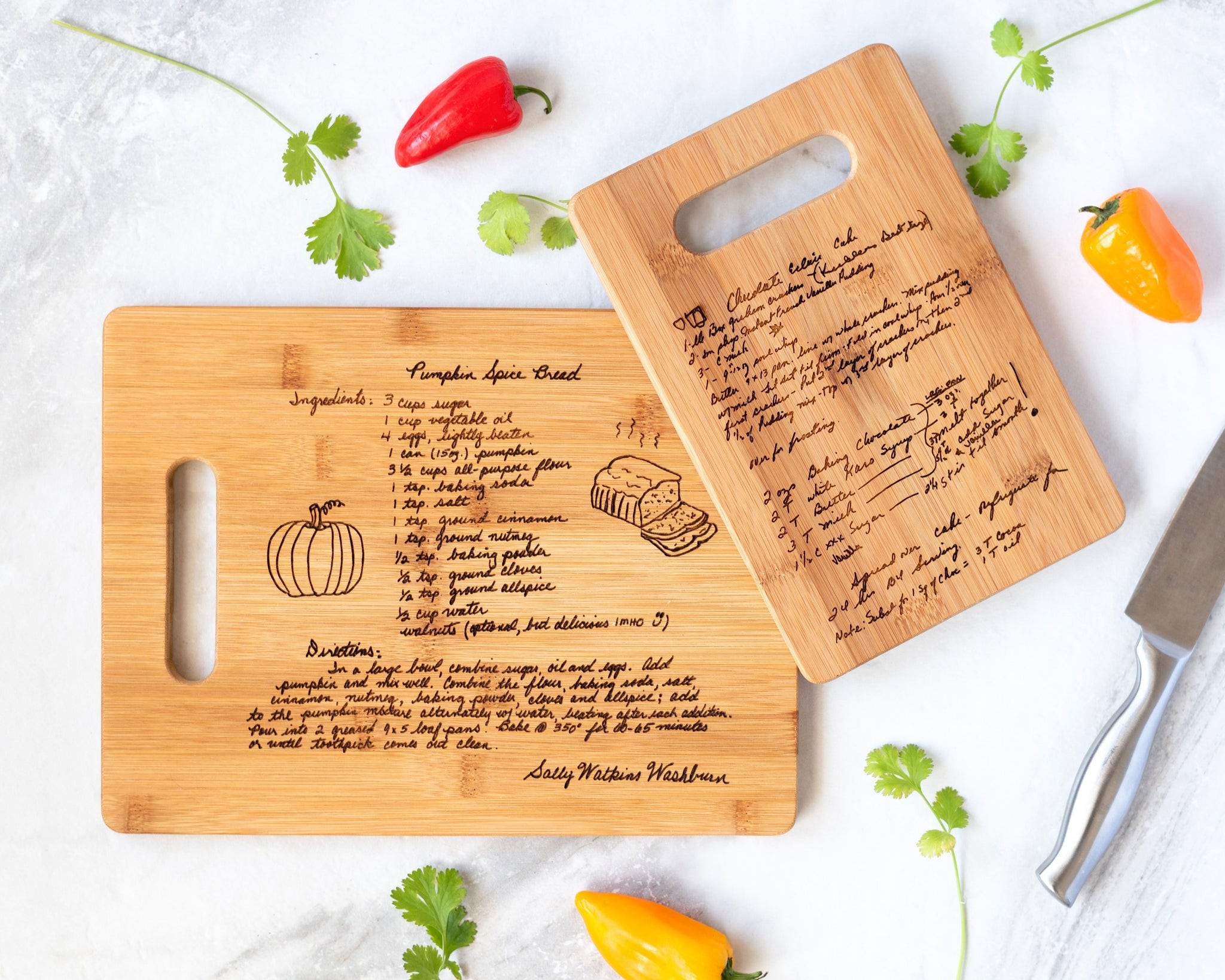 Favorite Family Recipe Personalized Bamboo Cutting Board - 14x18