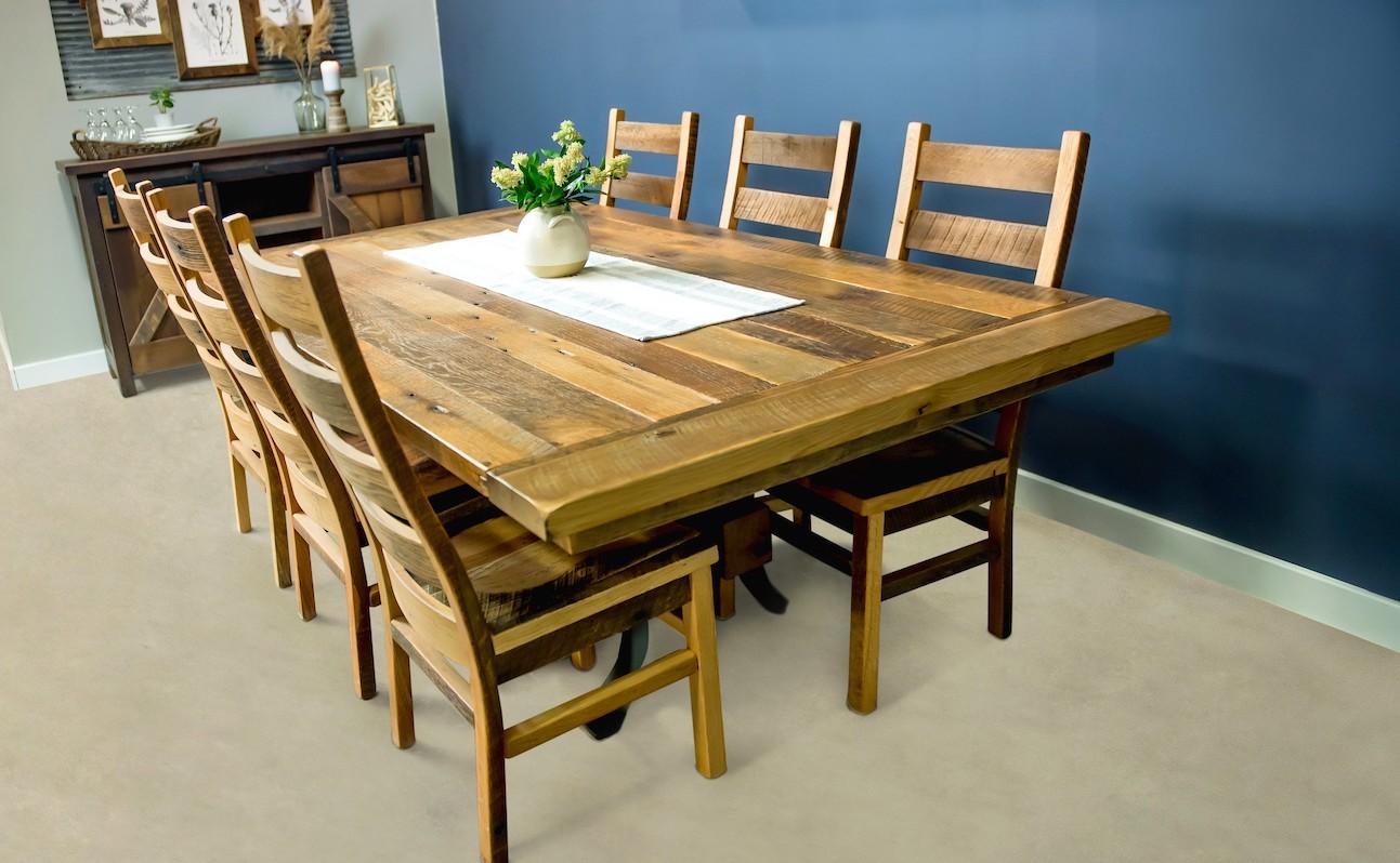 reclaimed wood dining table