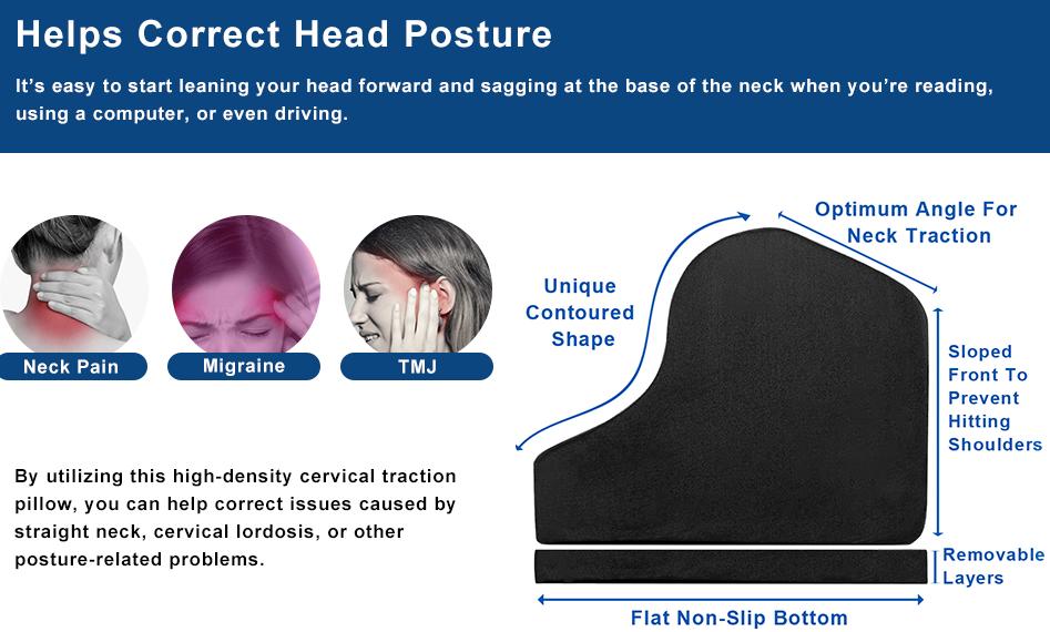 Neck Stretcher with Height adjustable,Neck and Shoulder Relaxer Portable  Cervical Traction Device Neck Posture Corrector Chiropractic Pillow for TMJ