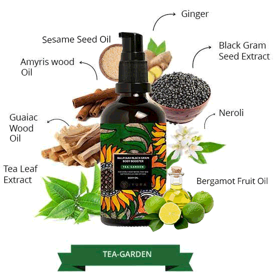 balayah tea garden body oil with ingredients