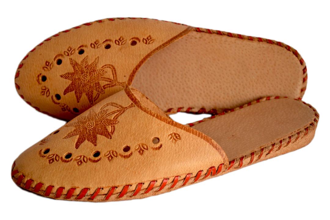 Sara - Ladies all leather house slipper - Reindeer leather