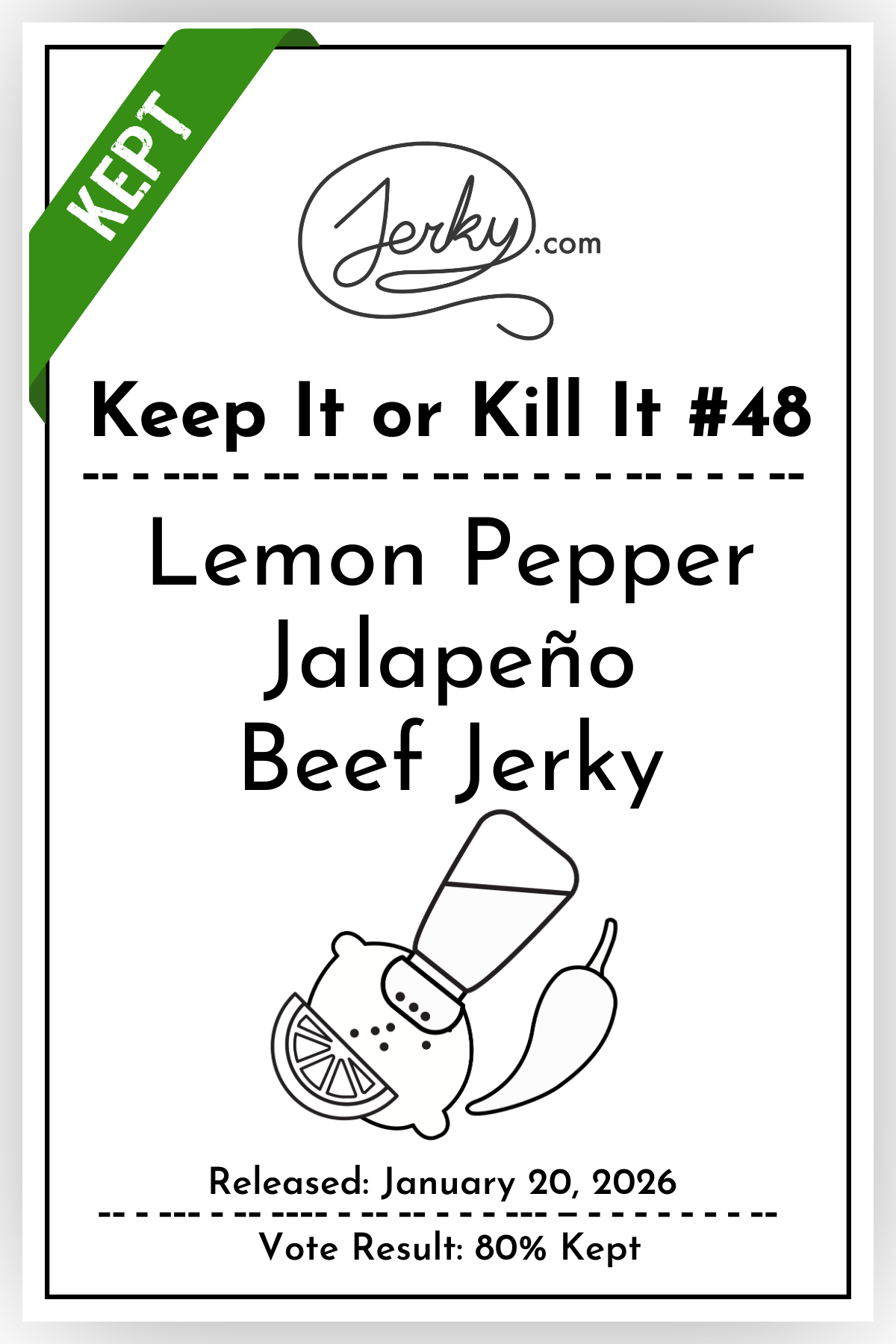 Lemon Pepper Jalapeño Beef Jerky