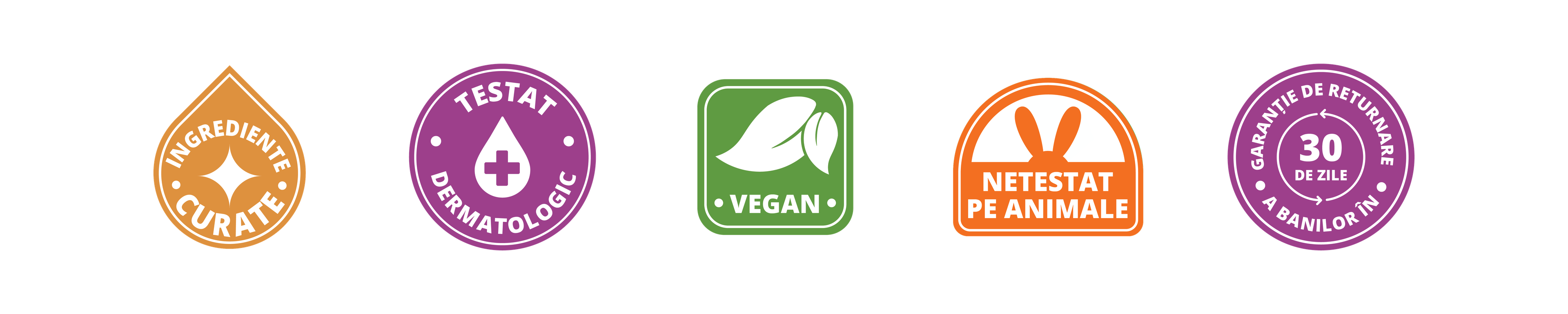 Not Tested on Animals, Vegan, 30-Day Money Back Guarantee badges 2