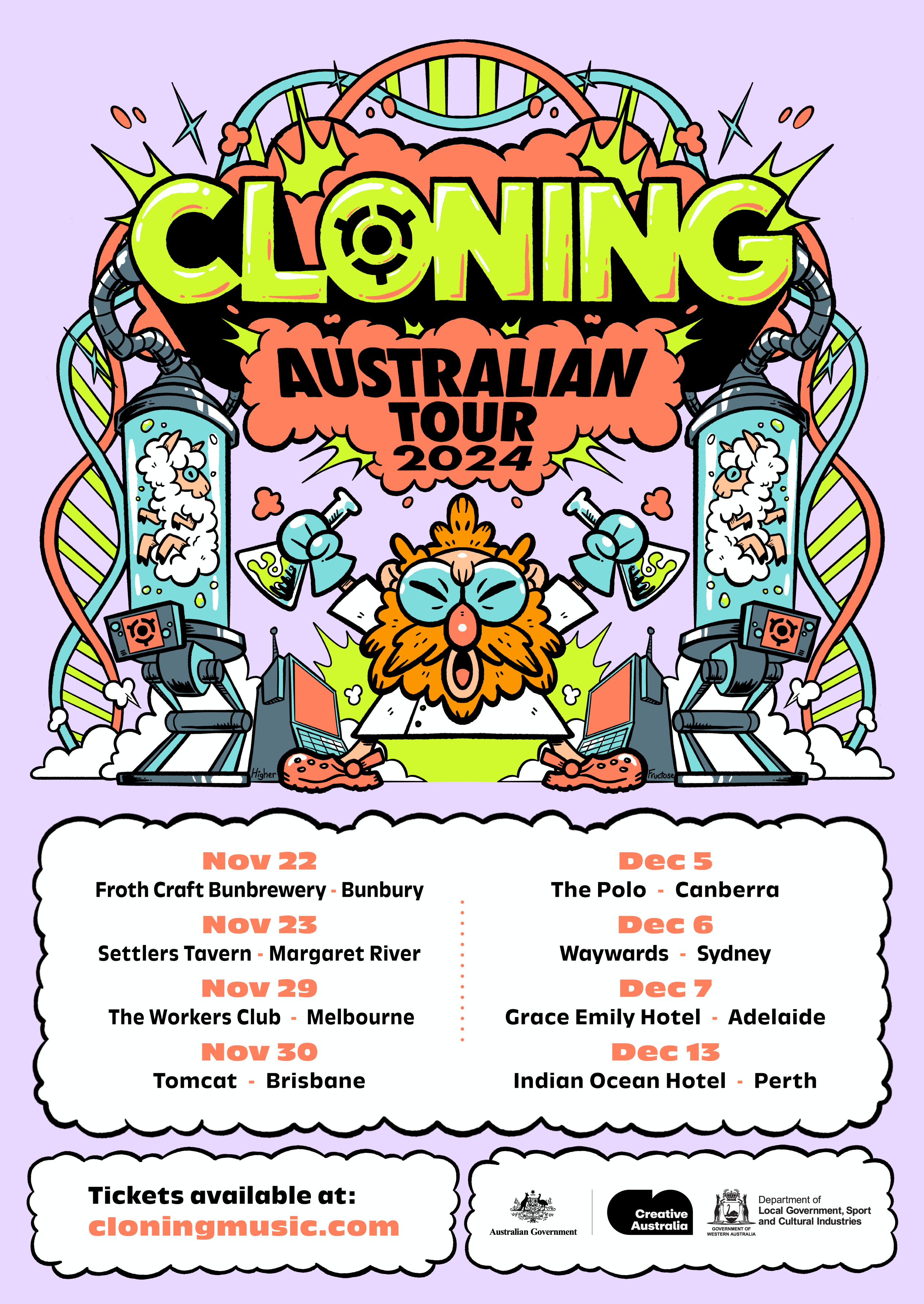 Cloning 2024 Australian Tour Poster