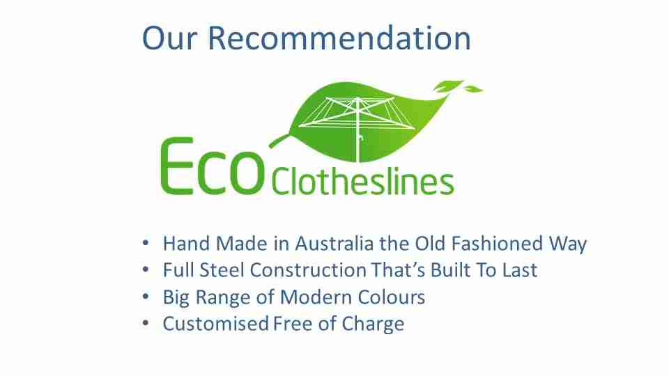 eco clotheslines are the recommended clothesline for 0.9m wall size