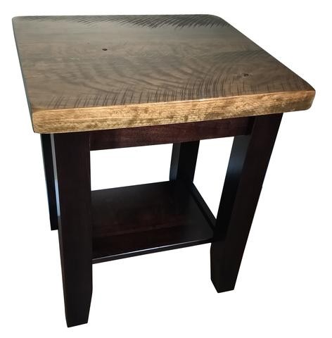 Two-Toned Distressed Black End Table