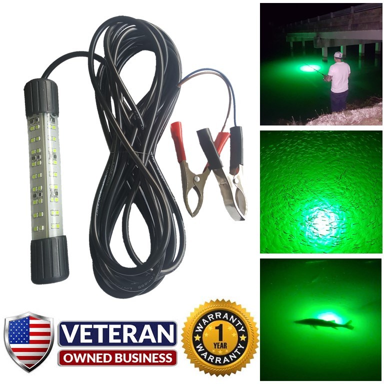 12-24v & 110-250v Compatible 20,000 Lumen Underwater Green LED Fishing Light 