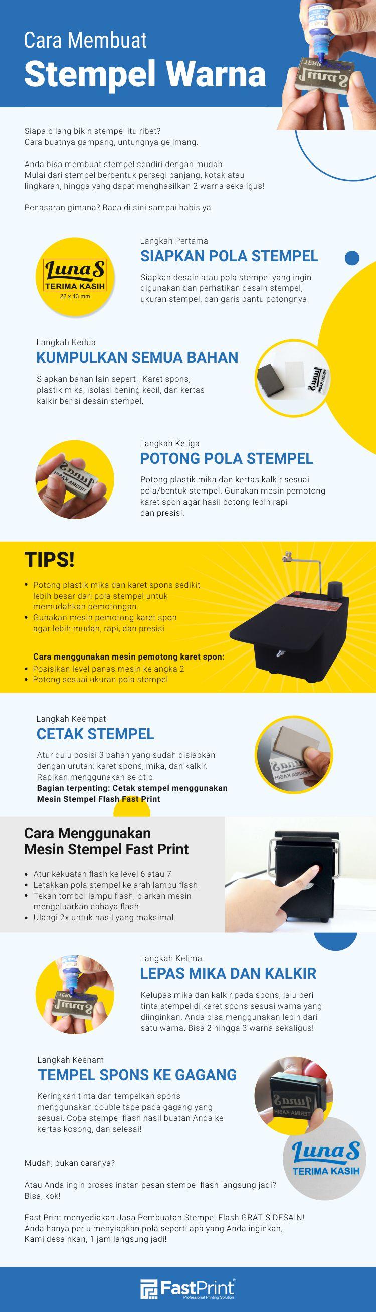 infografis cara membuat stempel warna, cara mudah membuat stempel warna, stempel flash, cara membuat stempel 2 warna, infografis