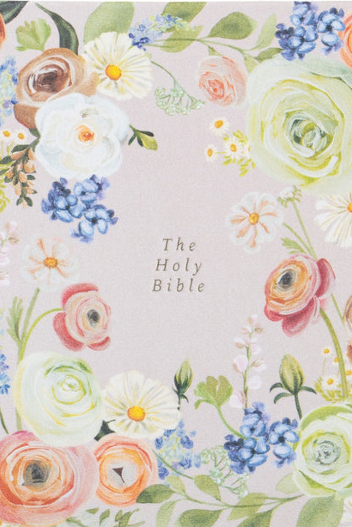 CSB Hosanna Revival Notetaking Bible in the Loveland floral cloth hardcover, shown upright.