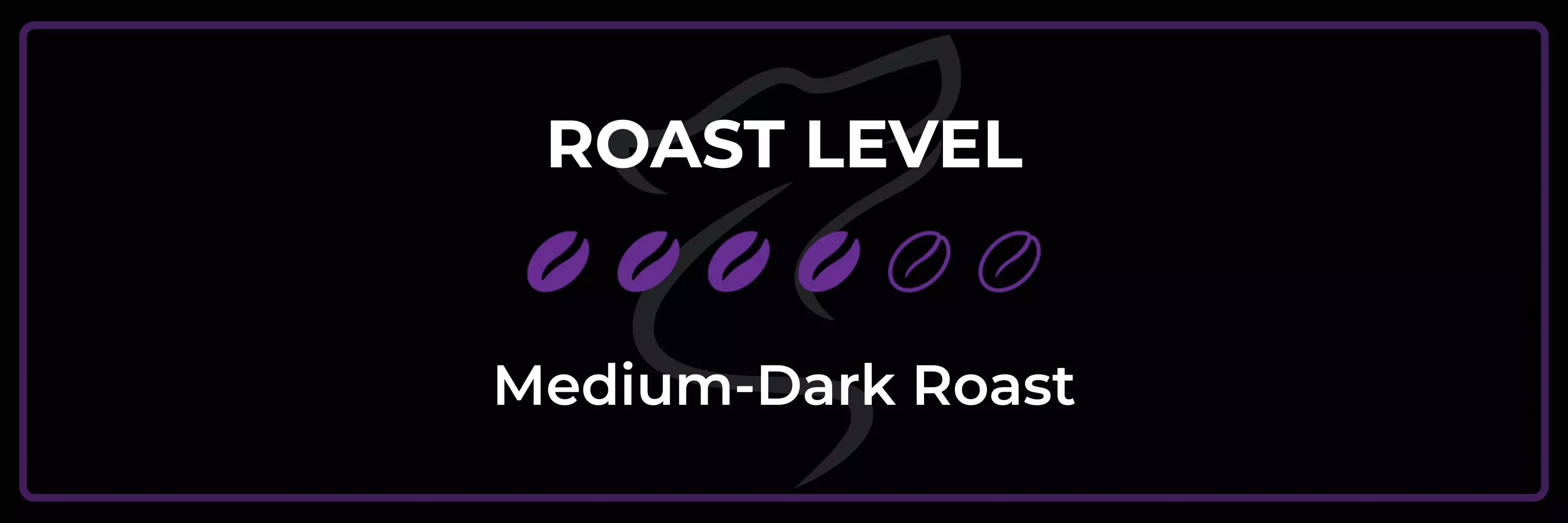 Roast level card for Moonbean showing Lone Wolf Coffee as a medium-dark roast with highlighted bean icons.
