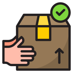 Clipart of brown box with hands holding it