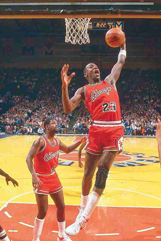 Michael Jordan wearing the Nike Air Ship in 1984-1985.