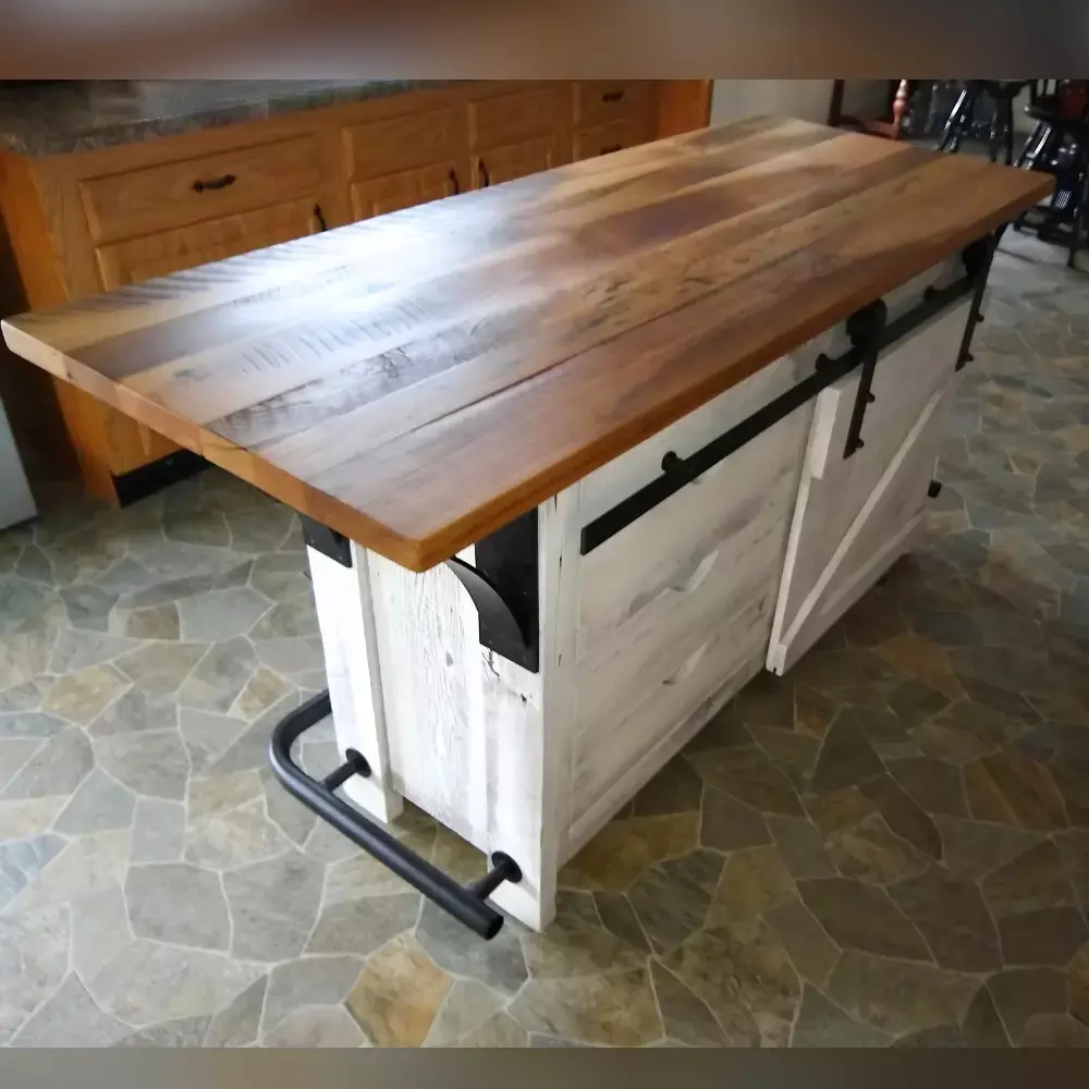 reclaimed wood kitchen island