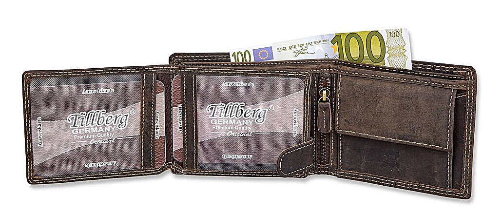 Tillberg - Mens handmade bifold leather wallet - Reindeer Leather