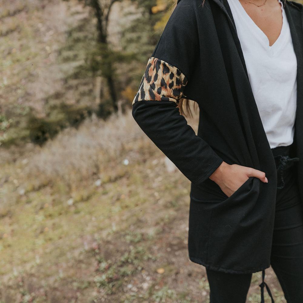 Rosie Leopard Hoody (Black)