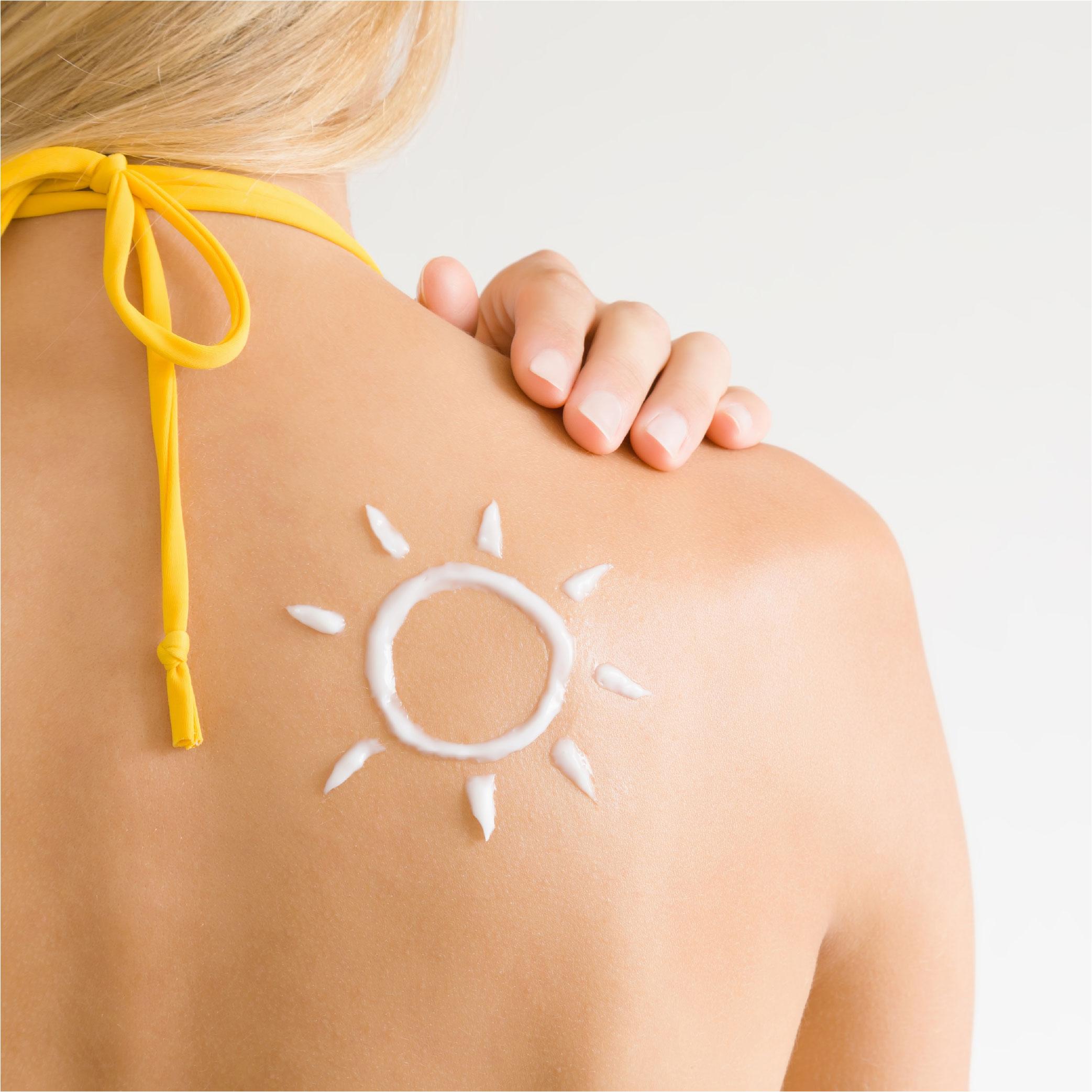 not applying sunscreen