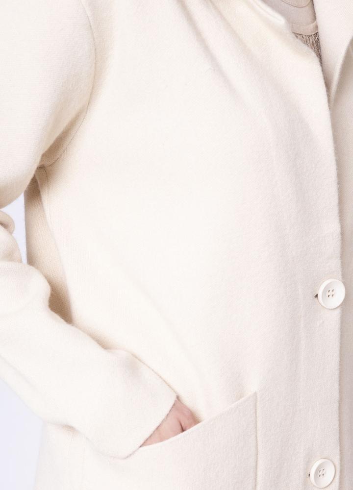 Revere Collar Coatigan in Cream