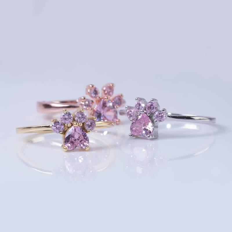 Paw Rose Quartz Ring