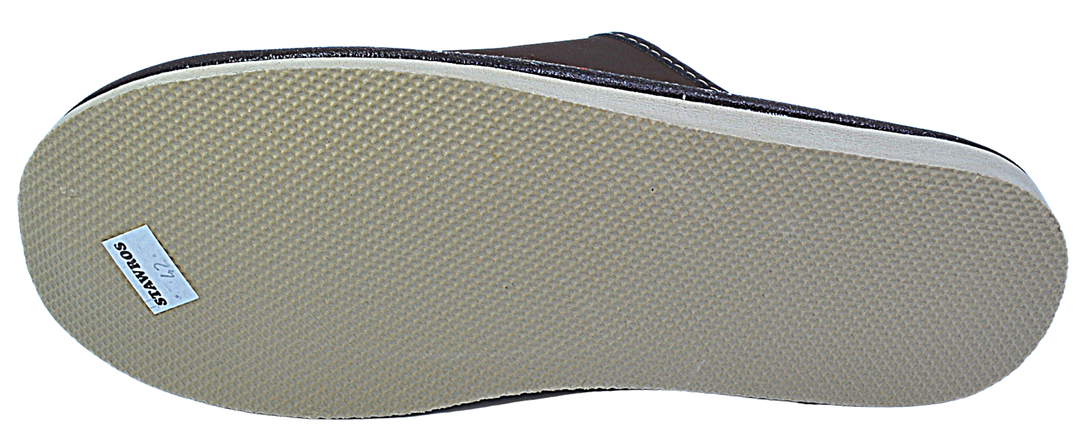 Thunder - Men rubber sole slippers - Reindeer Leather