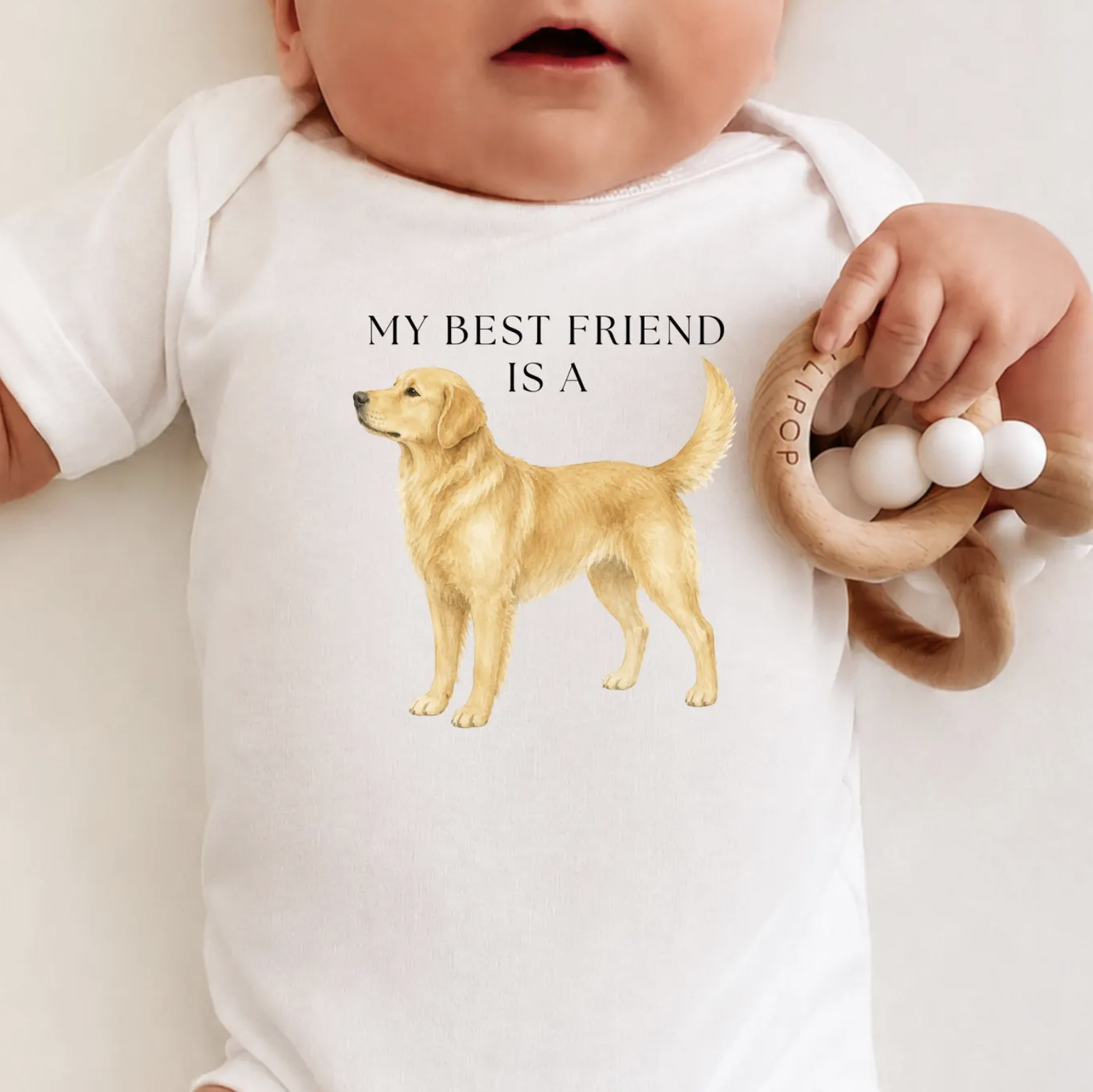 My Best Friend is a Golden Retriever - Doodle - Dog - Baby Outfit - Baby Shower Gift - Dog Nursery