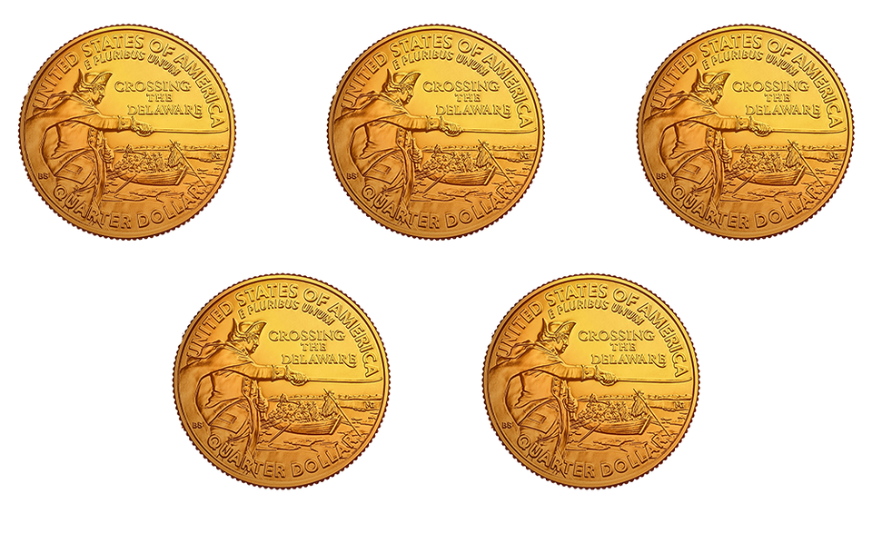 New "Crossing The Delaware" Gold Plated U.S Quarter