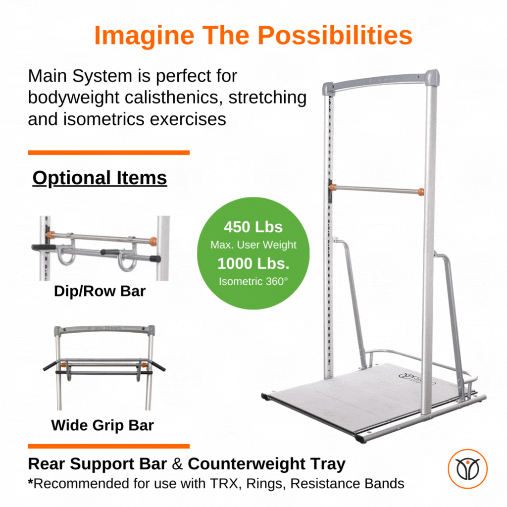 Adjustable height pull up exercise bar dip station wide grip home gym equipment by solostrength