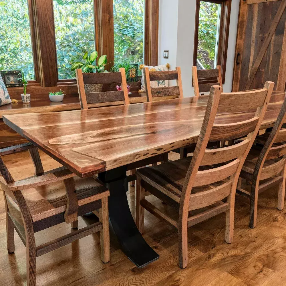 Live Edge Walnut Table with copper epoxy