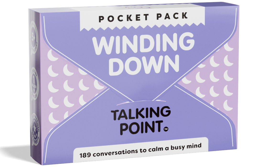 pocket packs: winding down conversation cards, talking point cards
