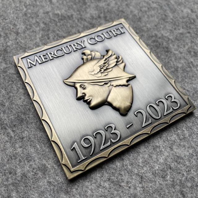 Dual Plated square anniversary coin